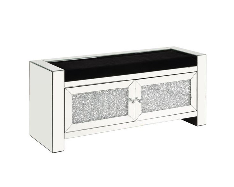 ACME – Noralie Bench with Storage in Mirrored/Faux Diamonds (AC00540)