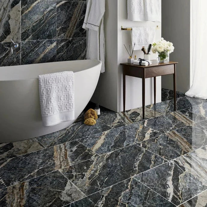 Adriatic Black Exotic Marble Polished Floor and Wall Tile