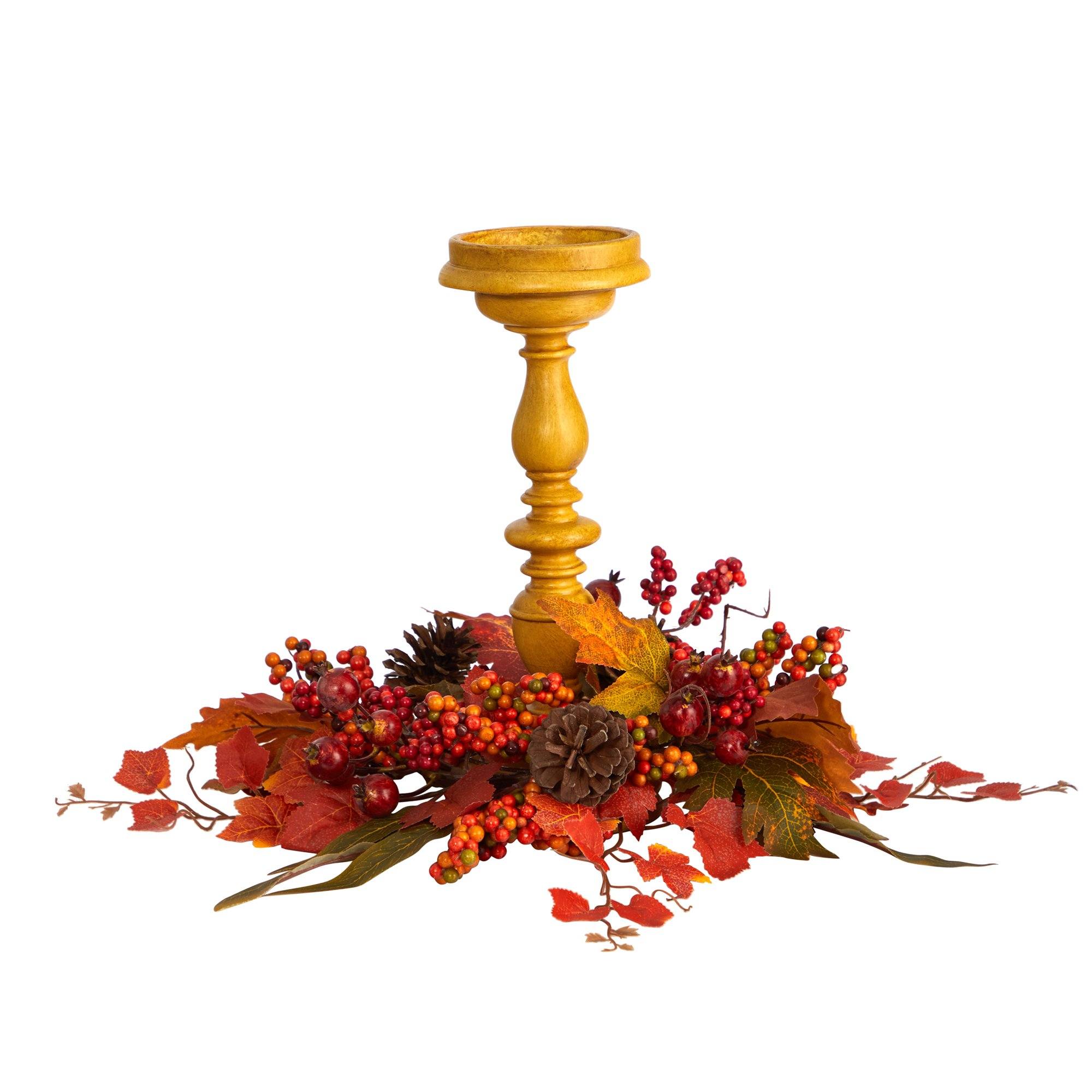 15” Harvest Fall Artificial Candelabrum Arrangement