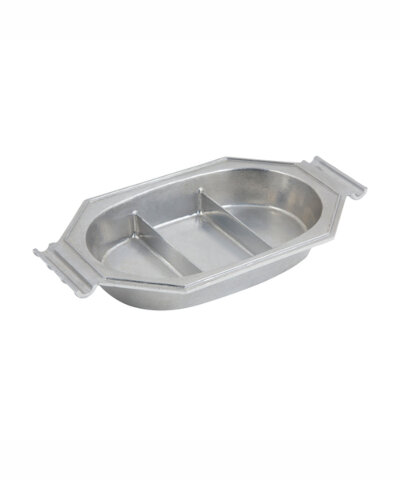 Bon Chef 9087 – Au Gratin Dish, 1-1/2 qt., 8″ x 14″, 3-compartment, oblong