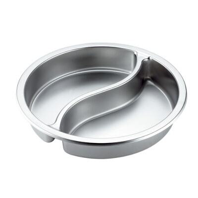 Browne 575165 – Ying Yang Food Pan, round, divided, stainless steel