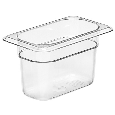 Cambro 94CW135 – Food Pan, .9 qt. capacity, 4″ deep, 1/9 size, polycarbonate, clear