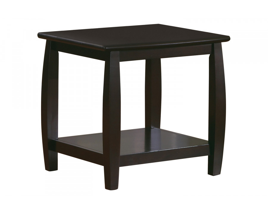 Coaster – Square End Table With Bottom Shelf in Espresso