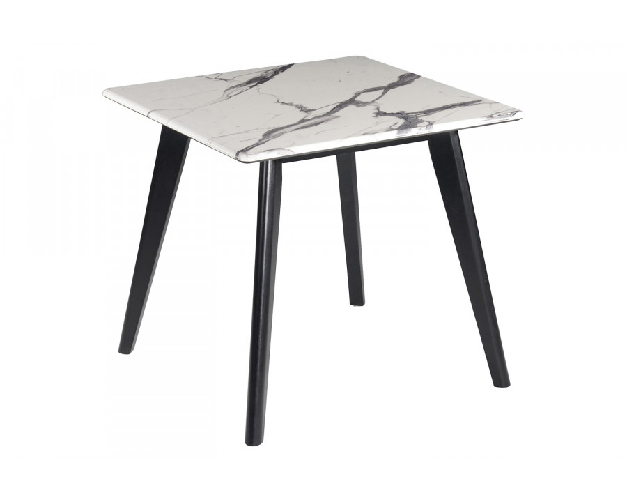 Coaster – Square Faux Marble Top End Table in Black/White