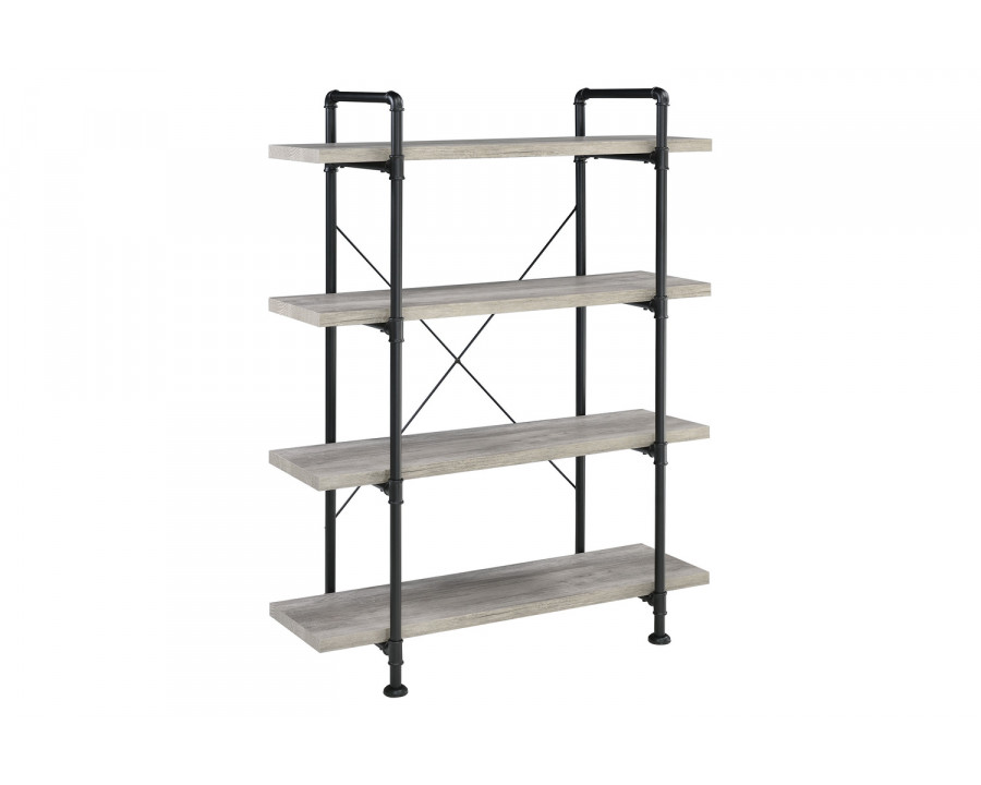 Coaster – Delray 4-Tier Open Shelving Bookcase in Gray Driftwood/Black