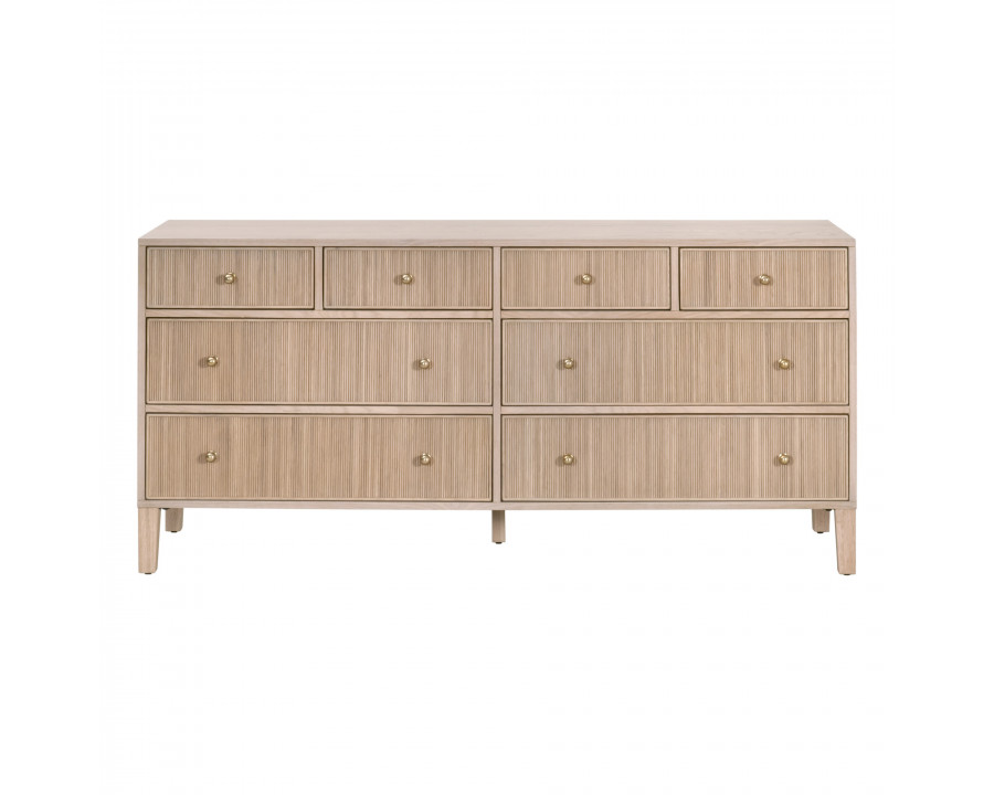 Essentials – Highland 8-Drawer Double Dresser in Natural Oak