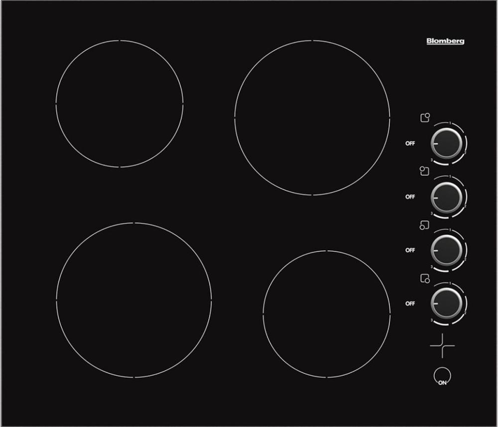 24in electric cooktop, 4 burner, knob controls