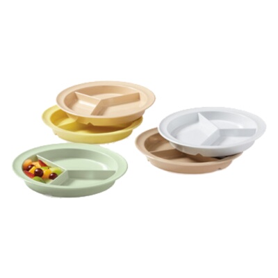 GET CP-530-T – Supermel Plate, 9″ x 3/4″H, 3-compartments, melamine, tan, (Case of 12)