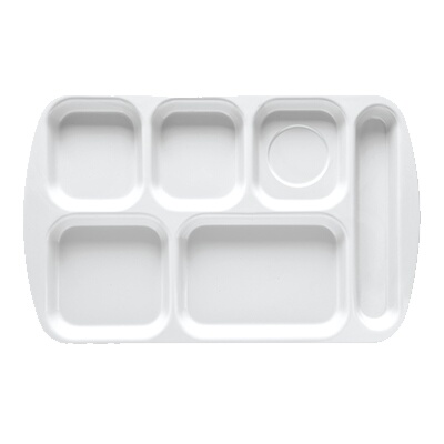 GET TR-151-BY – Cafeteria Tray, 15-1/2 x 10 inch, 6 sections, right-hand, yellow, (Case of 12)