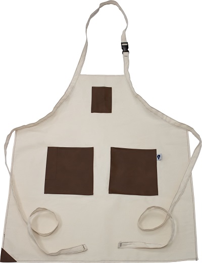 Intedge 335DAL CB – Bib Apron, 31″L x 34″W, (3) pocket, canvas with contrasting accents