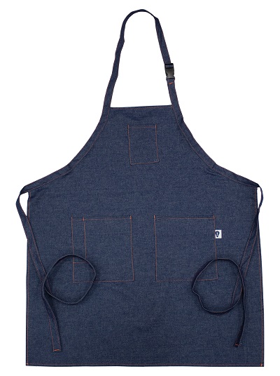 Intedge 335DAL DE – Bib Apron, 31″L x 27″W, (3) pocket, artisan denim