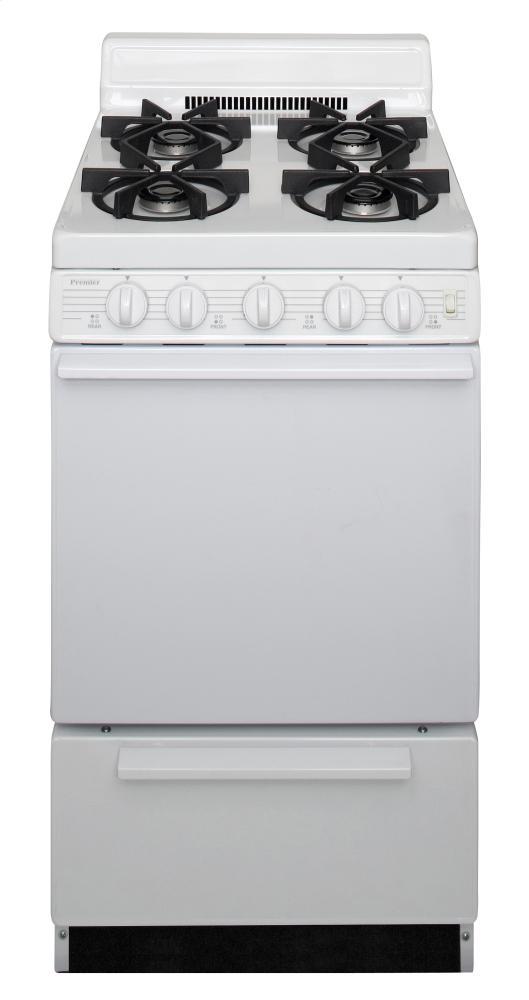 20 in. Freestanding Sealed Burner Gas Range in White