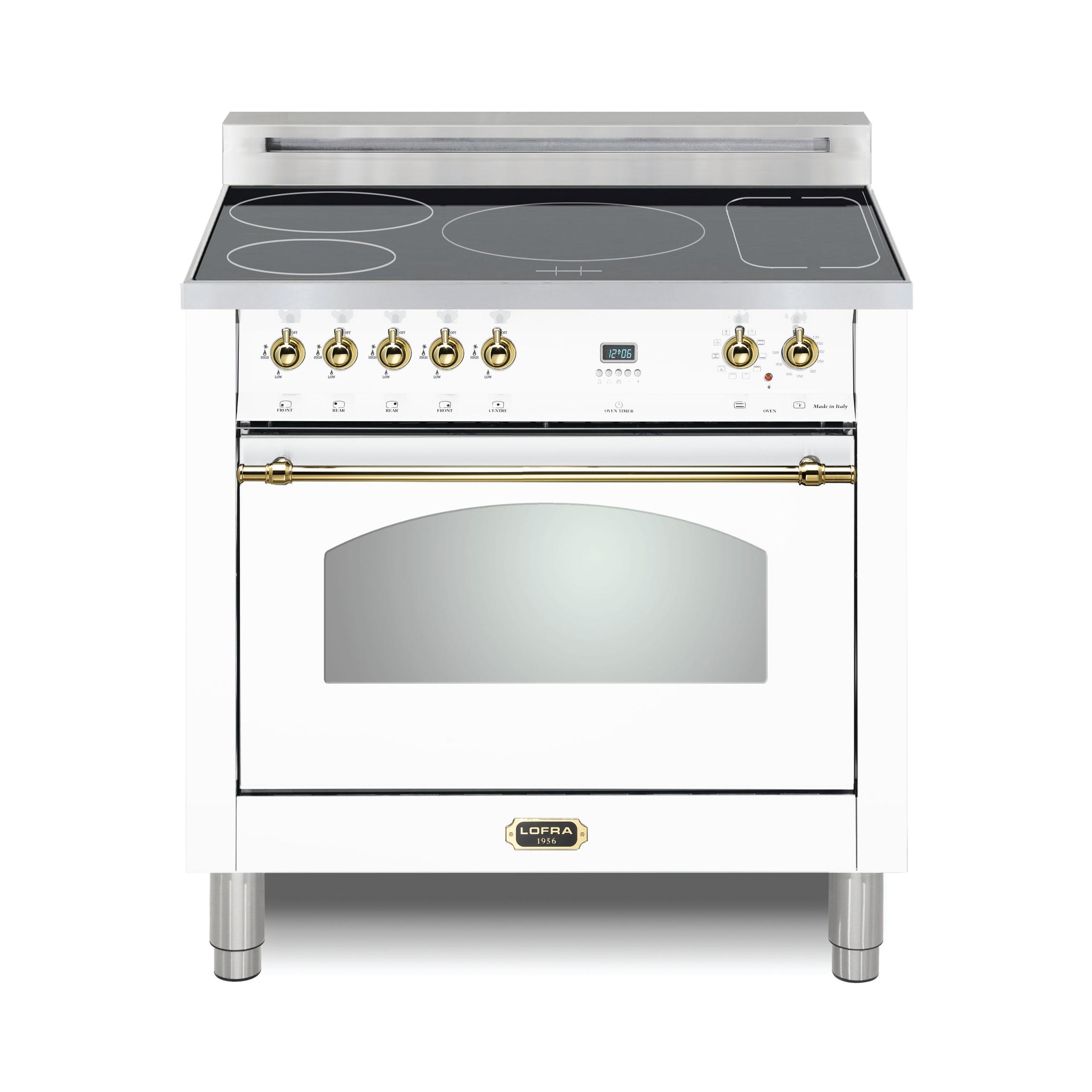 Lofra 36″ Induction- 5 brn White/Brass