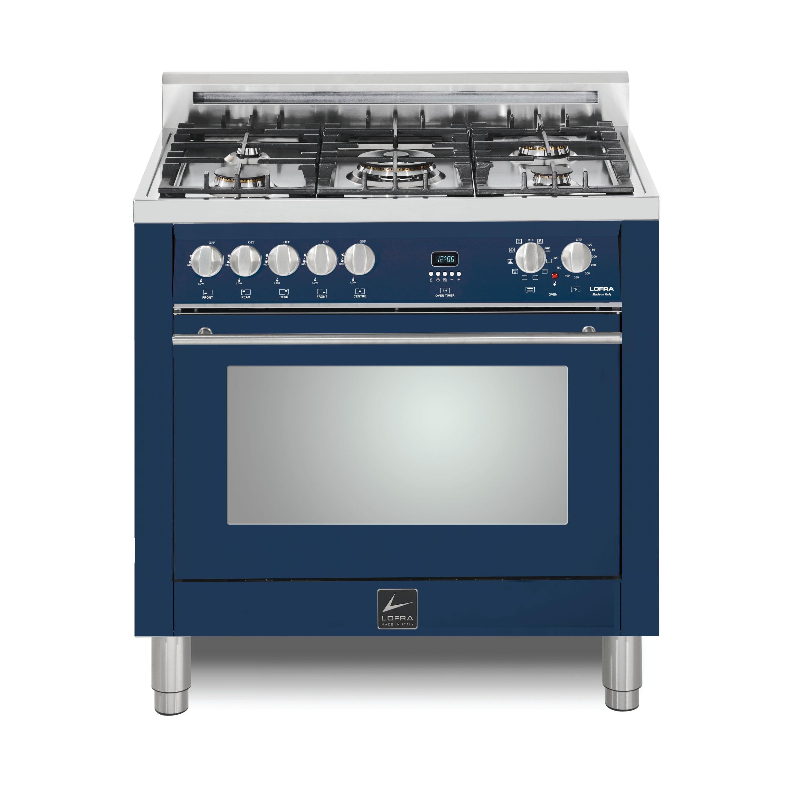 Lofra Maestro 36″ DF Range, 5 Burner -Blue