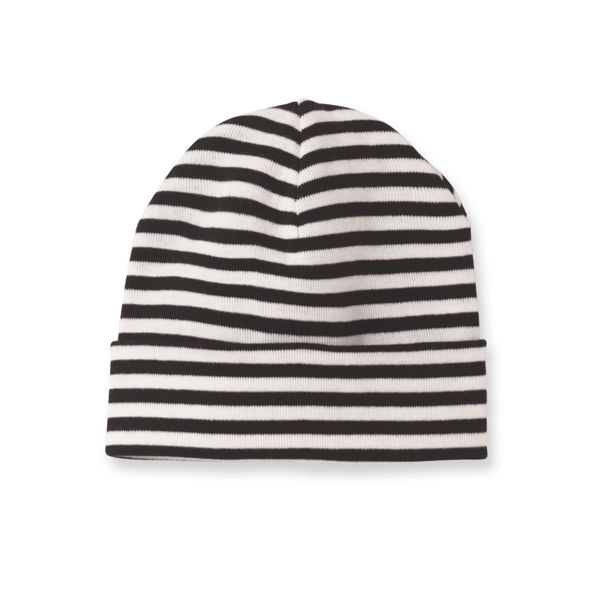 Baby Hat Black Thin Stripes