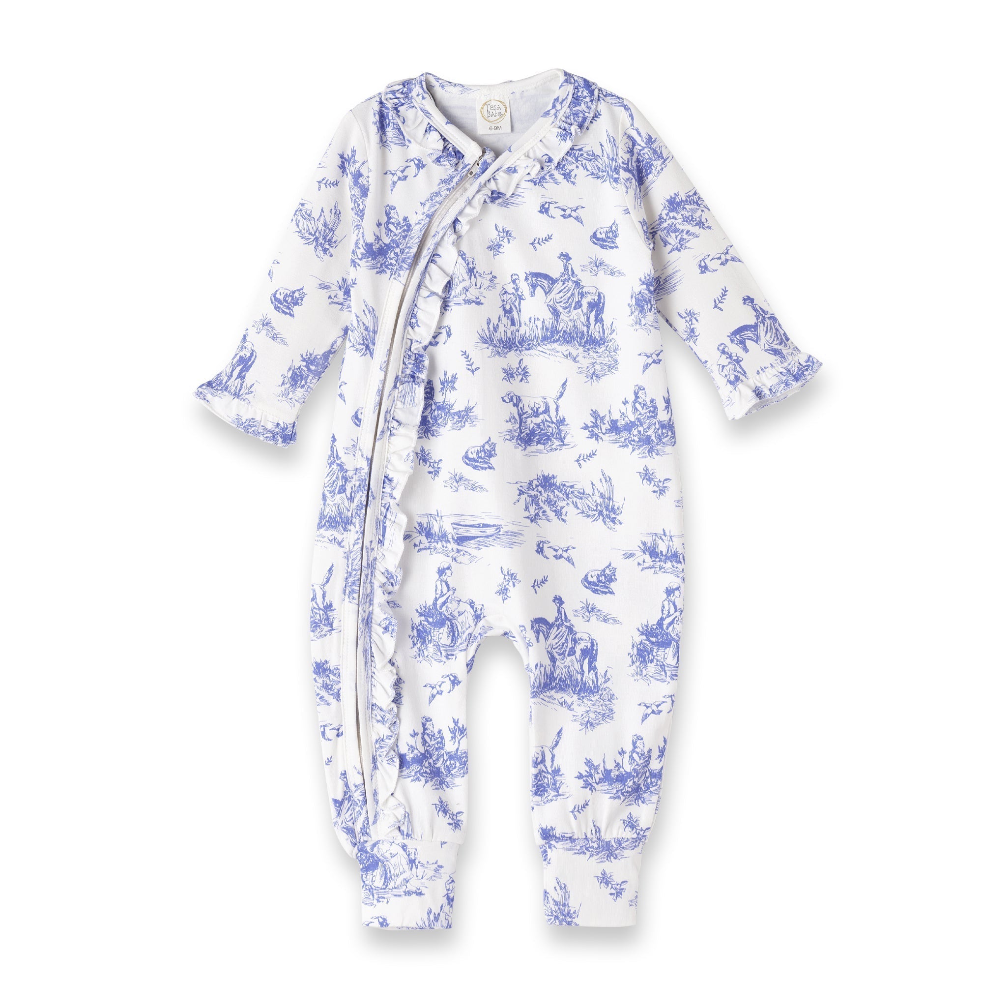 Toile De Jouy Bamboo Zipper Romper