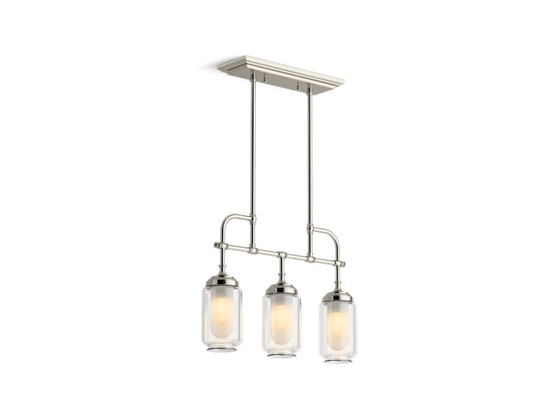 KOHLER K-22658-CH03-SNL Artifacts Three-light linear chandelier