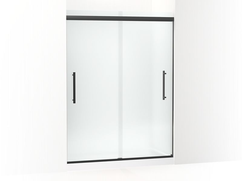 KOHLER 707600-8D3 Pleat Frameless sliding shower door, 79-1/16″ H x 54-5/8 – 59-5/8″ W, with 5/16″ thick Frosted glass