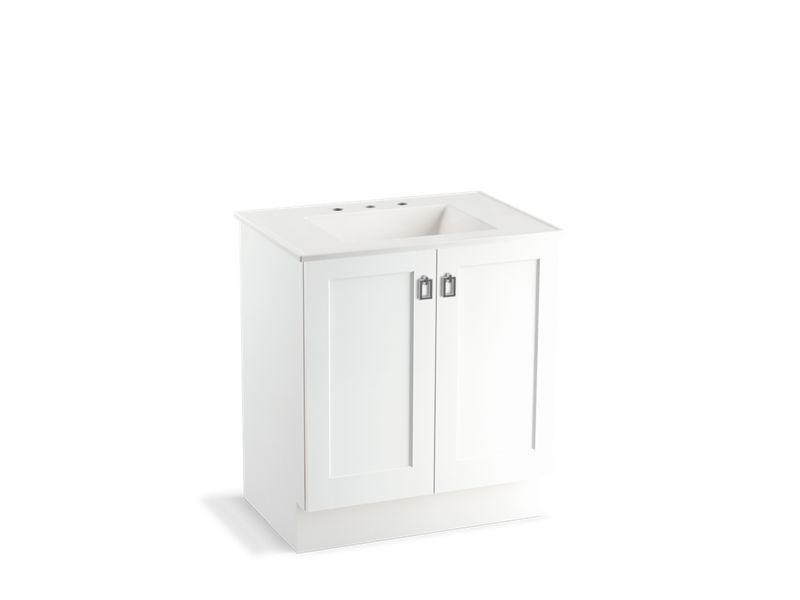 KOHLER K-99528-TK-1WA Poplin 30″ bathroom vanity cabinet with toe kick and 2 doors