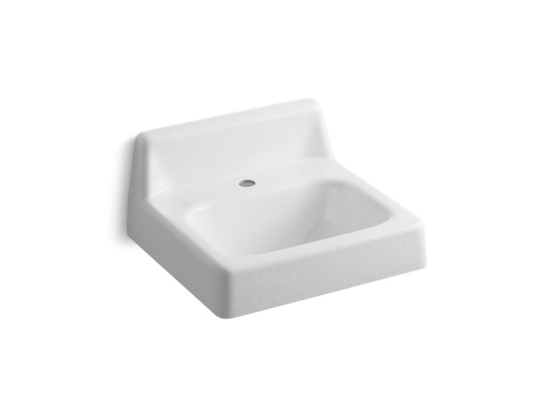 KOHLER 2805 Hudson 19″ x 17″ wall-mount bathroom sink with single faucet hole