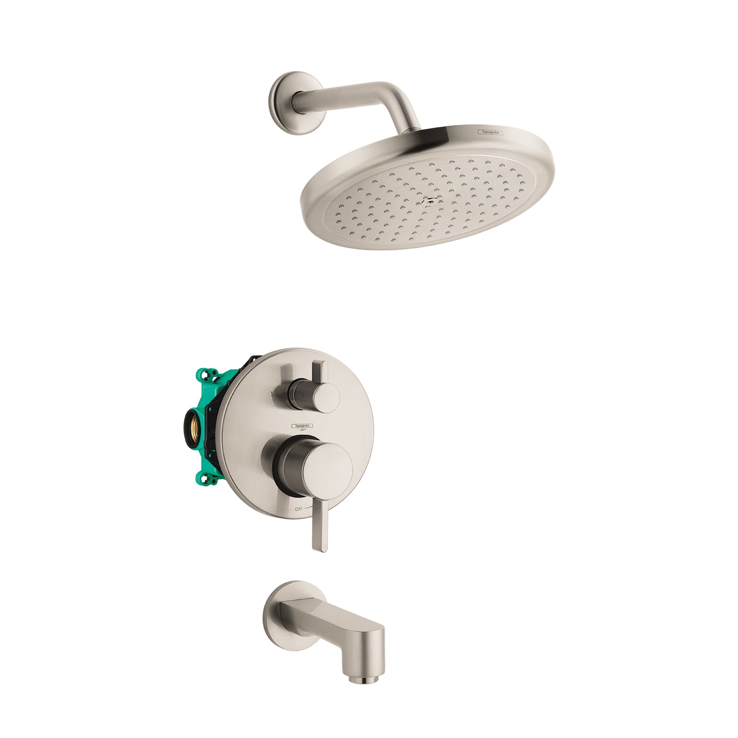 HANSGROHE 04908820 Brushed Nickel Croma Modern Shower Set 2 GPM