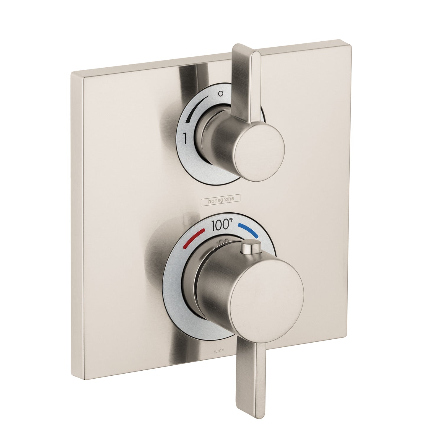 HANSGROHE 15714821 Brushed Nickel Ecostat Square Modern Thermostatic Trim