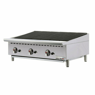 Winco NGCB-36R – Countertop Charbroiler, natural gas, 36″W x 34-7/16″D, (3) burners