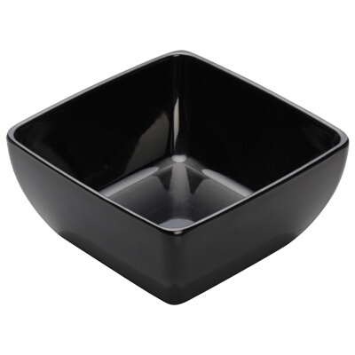 Winco WDM009-304 – Bowl, 1-3/4 qt., 7-1/2″, square, melamine, Linza, black (Case of 12)