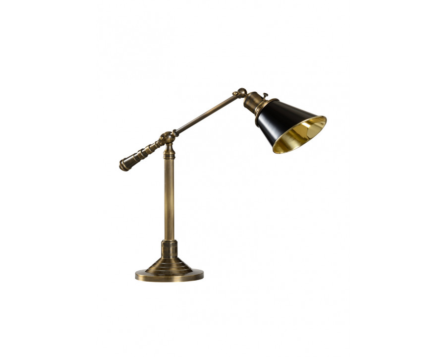 Wildwood – Counterweight Desk Lamp in Antique Patina, Brass