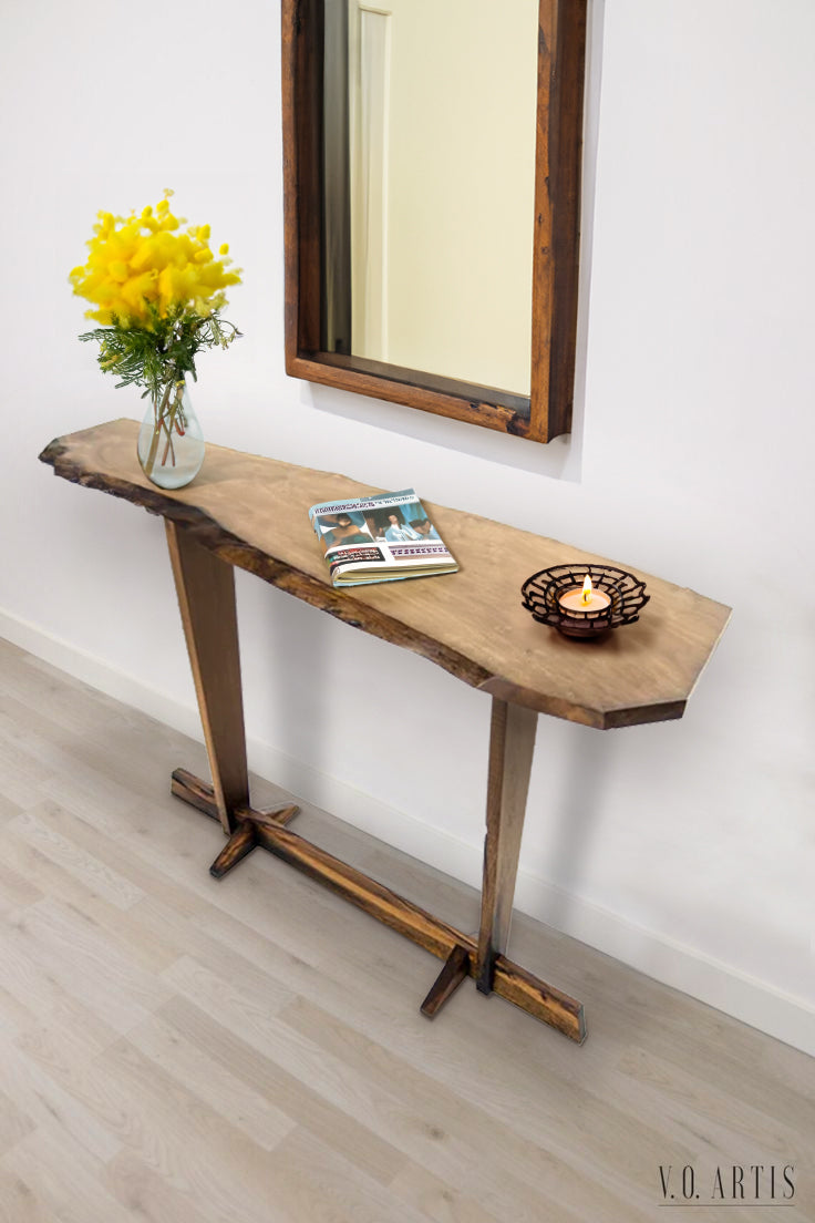 Special Design Hand Made 100% Walnut Console – (W)17.8″ (L)51.5″ (H)29.5″