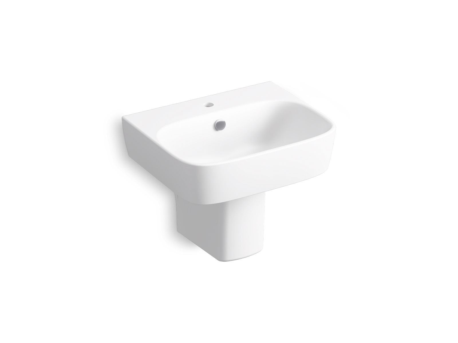 KOHLER K-77768-1-0 Modernlife 21-3/4″ Rectangular Wall-Mount Bathroom Sink In White